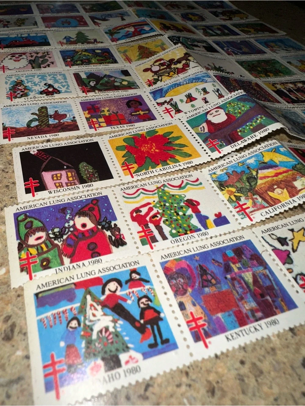Vintage 1980 Christmas Stamp Collection- FULL SET